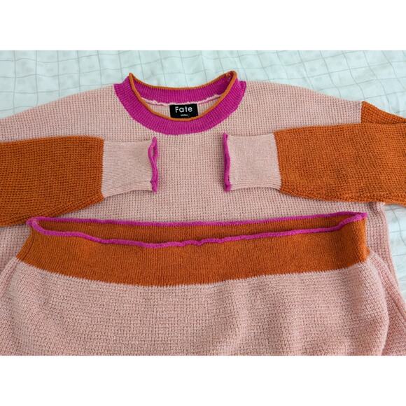 Fate colorblock wool blend stretch knit sweater women's size small - Picture 5 of 11